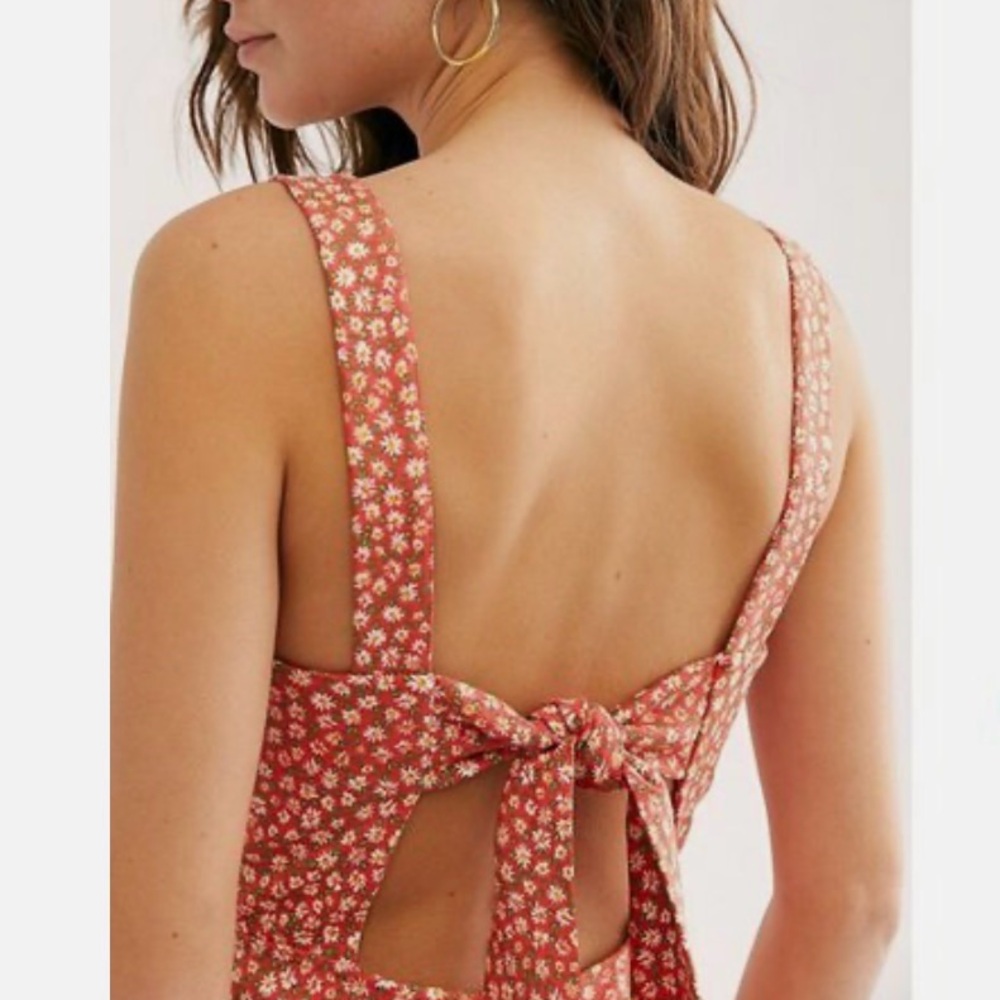 Free People Lorelai Floral Midi Dress with Tie Back - Picture 2 of 6